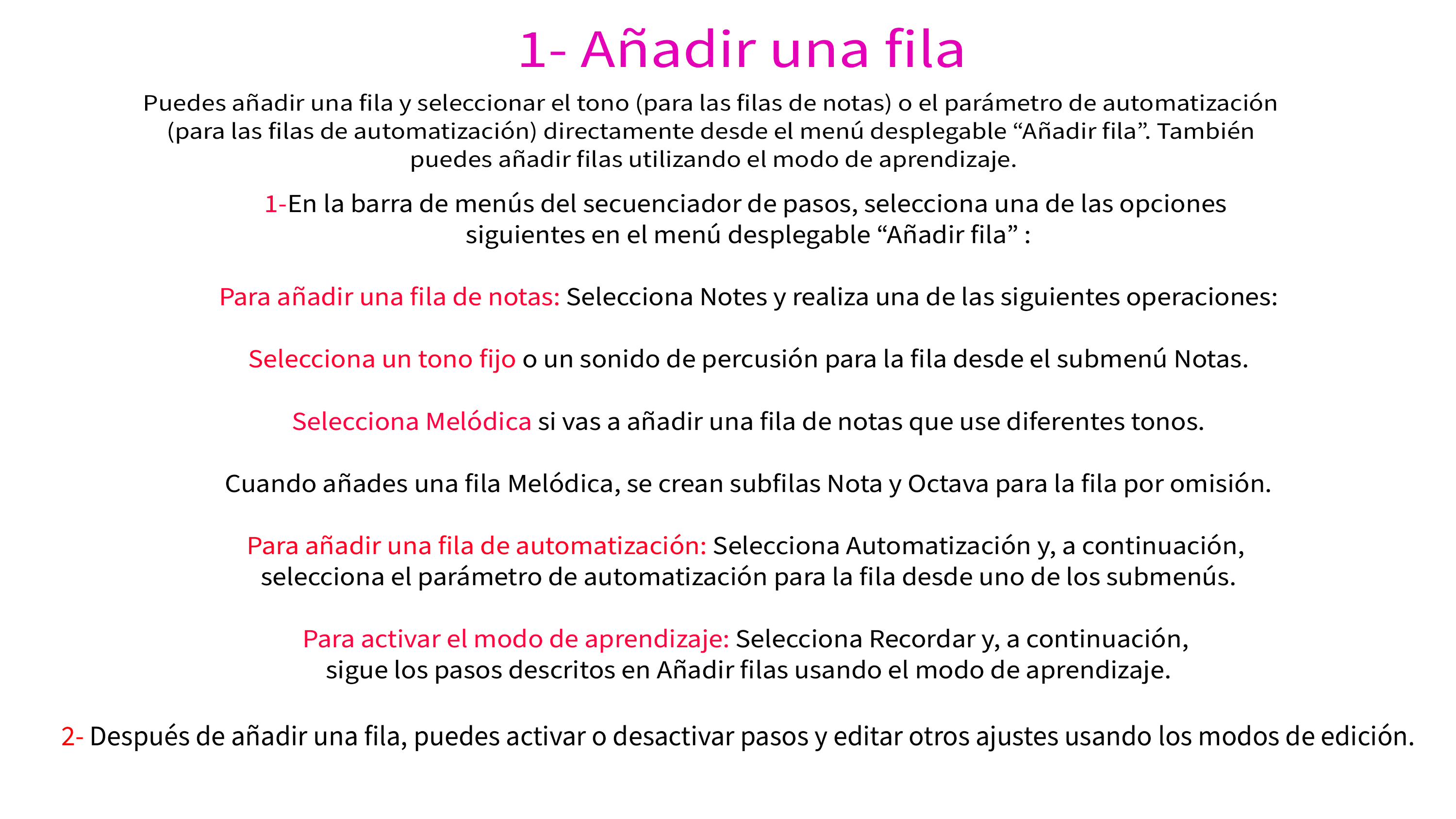 1- Añadir una fila