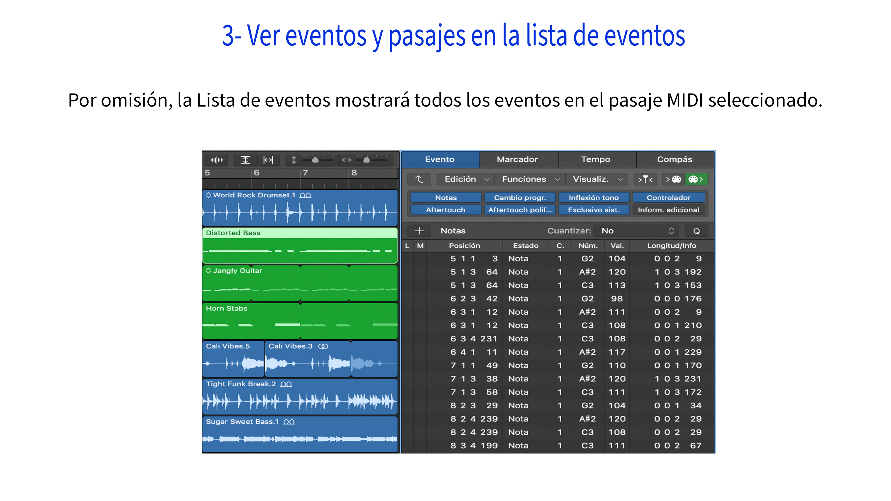 3- Ver eventos y pasajes en la lista de eventos