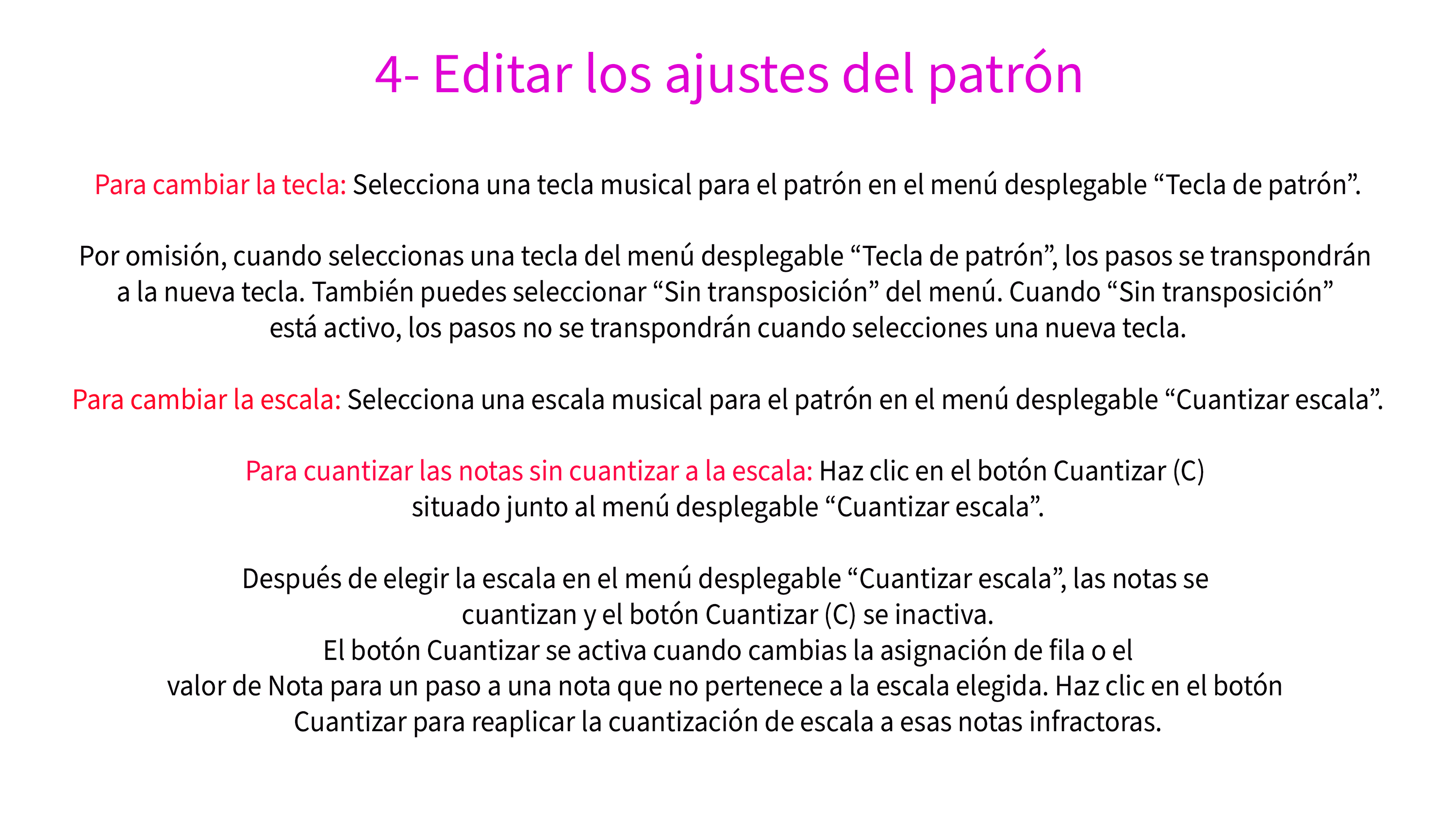 4- Editar los ajustes del patrón