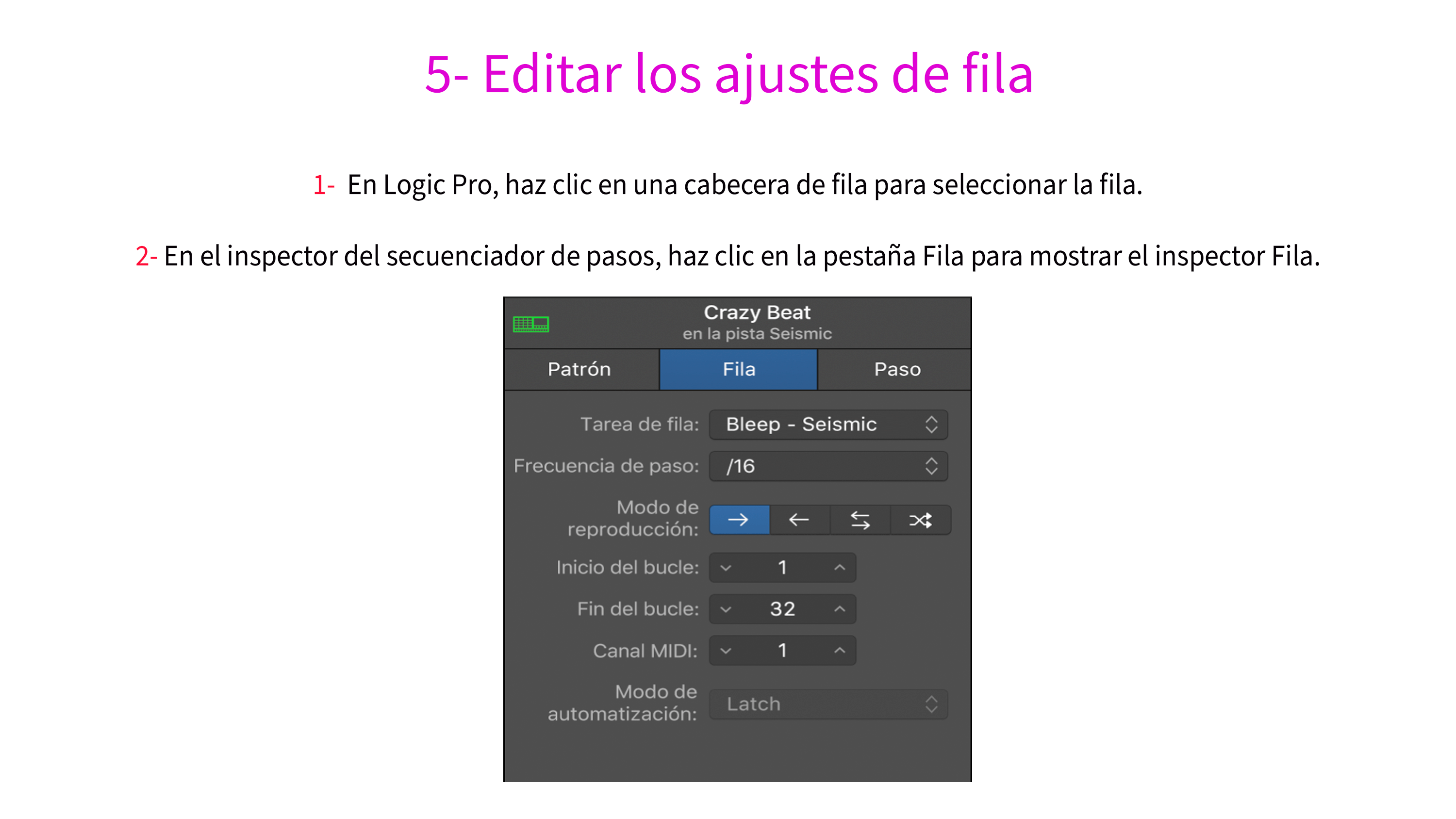 5- Editar los ajustes de fila