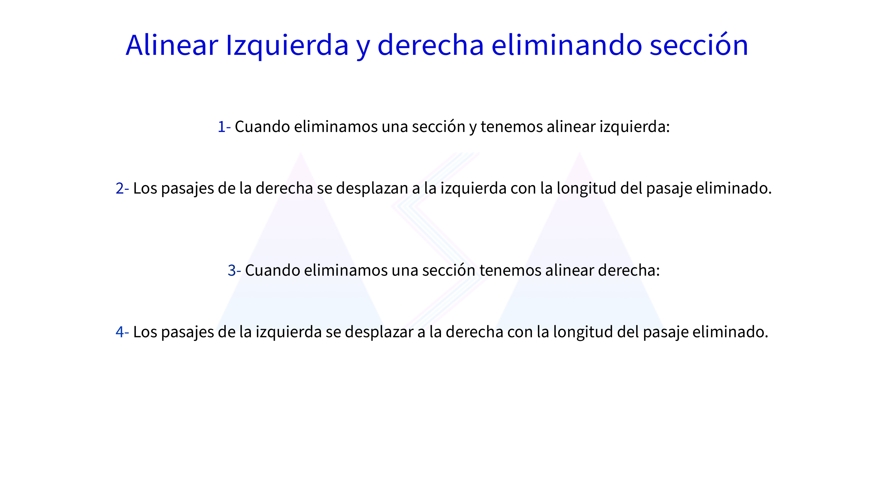 Alinear Izquierda y derecha eliminando sección