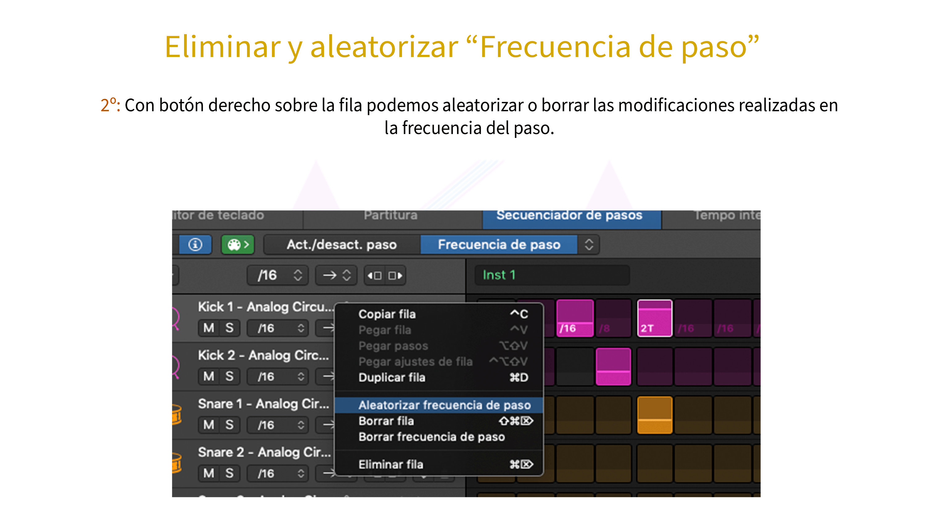Eliminar y aleatorizar “Frecuencia de paso” 02