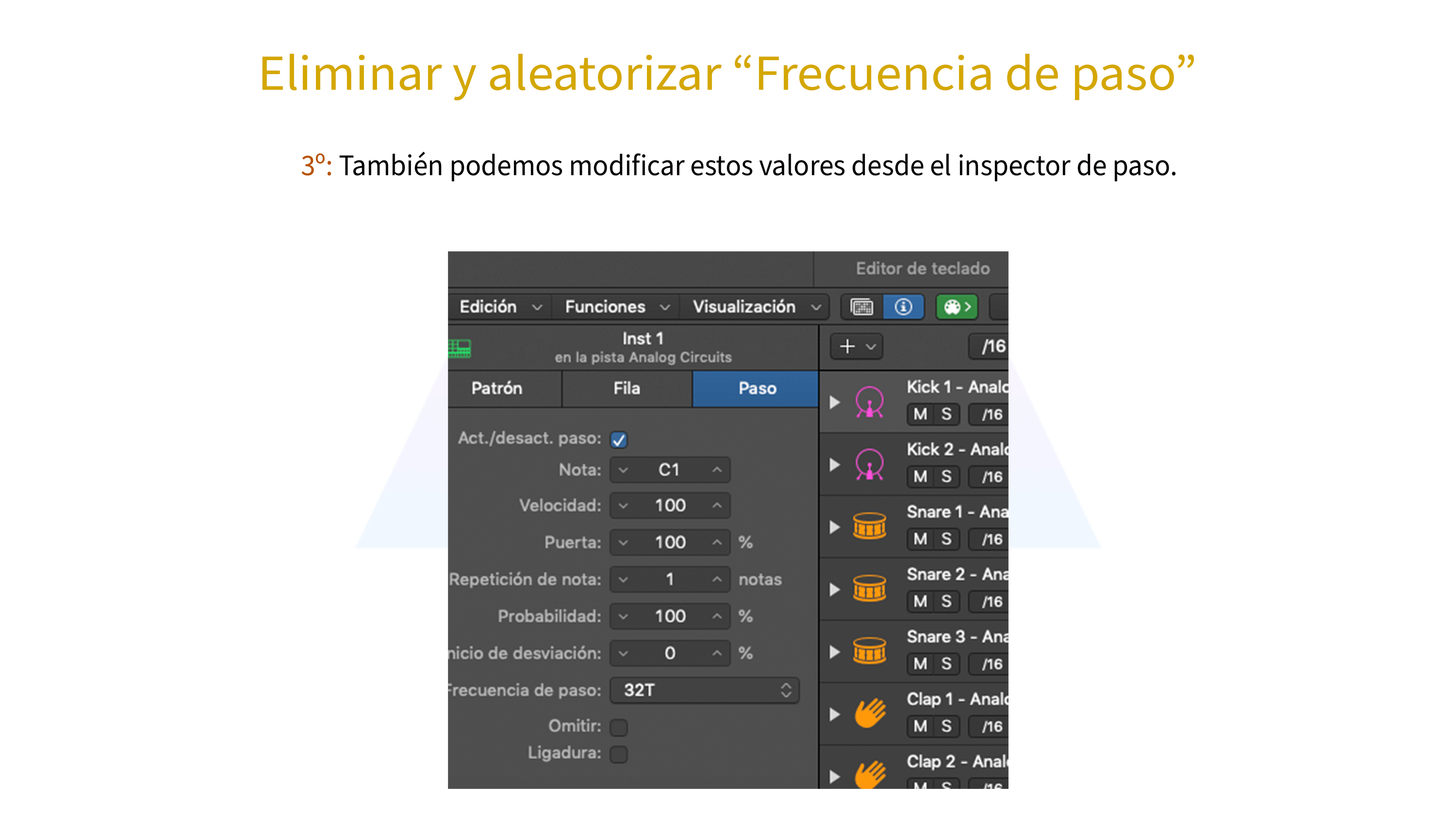 Eliminar y aleatorizar “Frecuencia de paso” 03