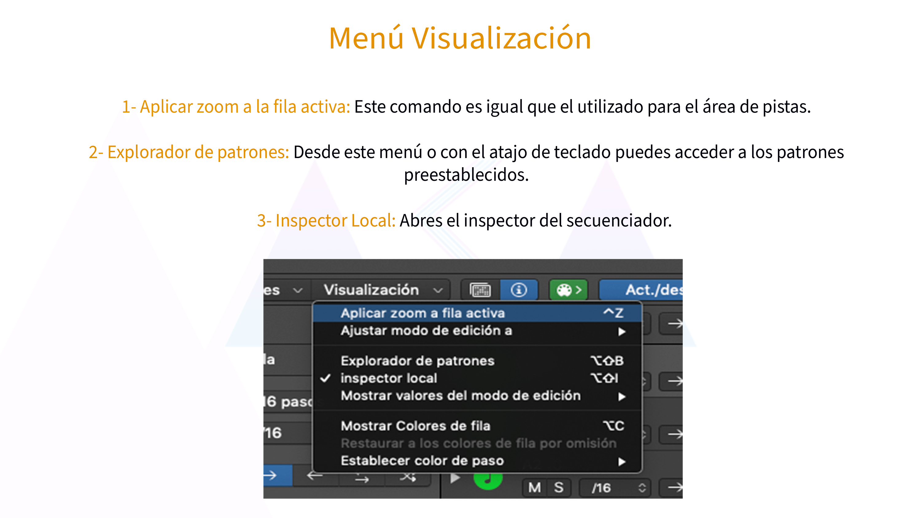 Menú Visualización