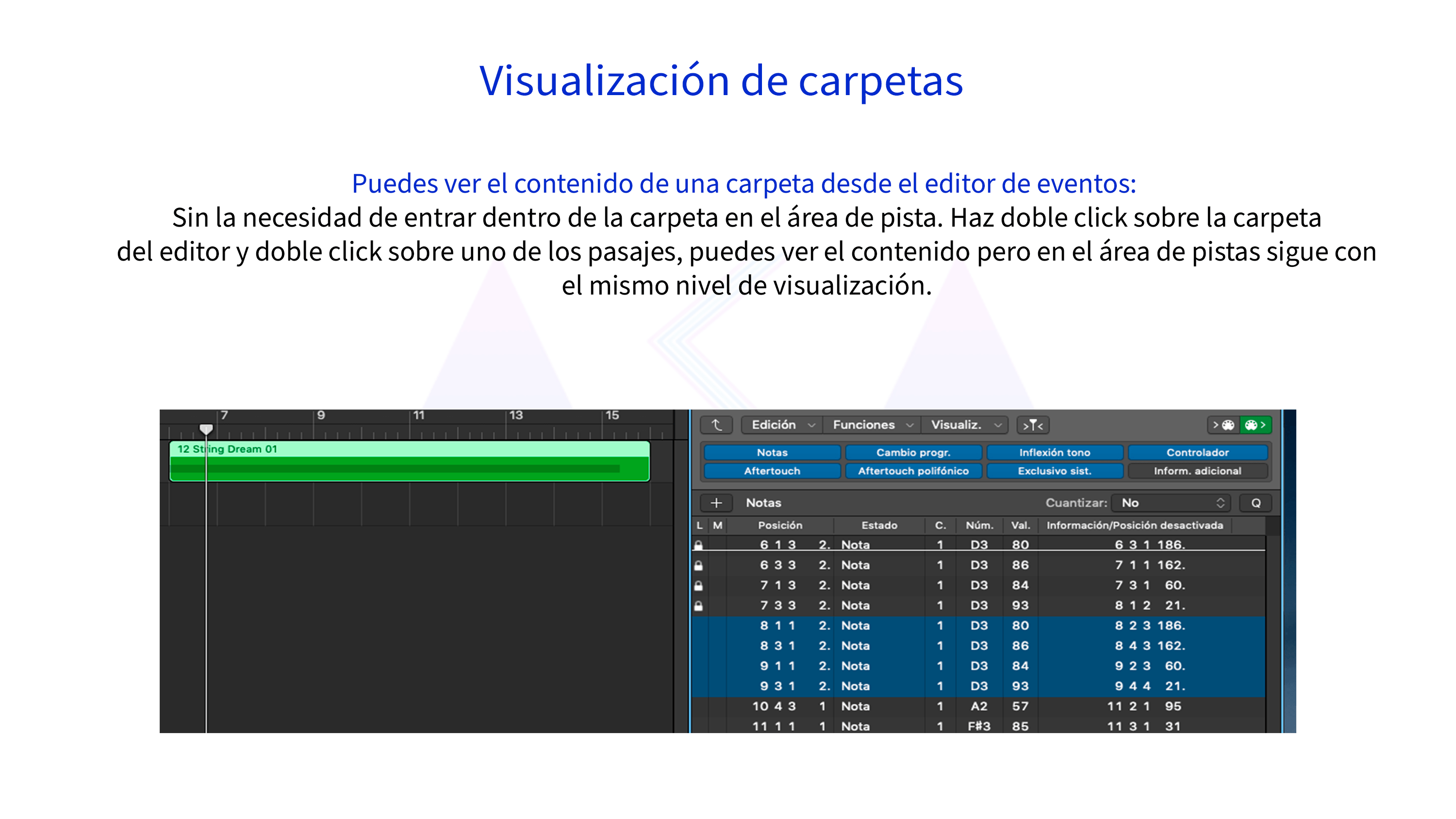 Visualización de carpetas
