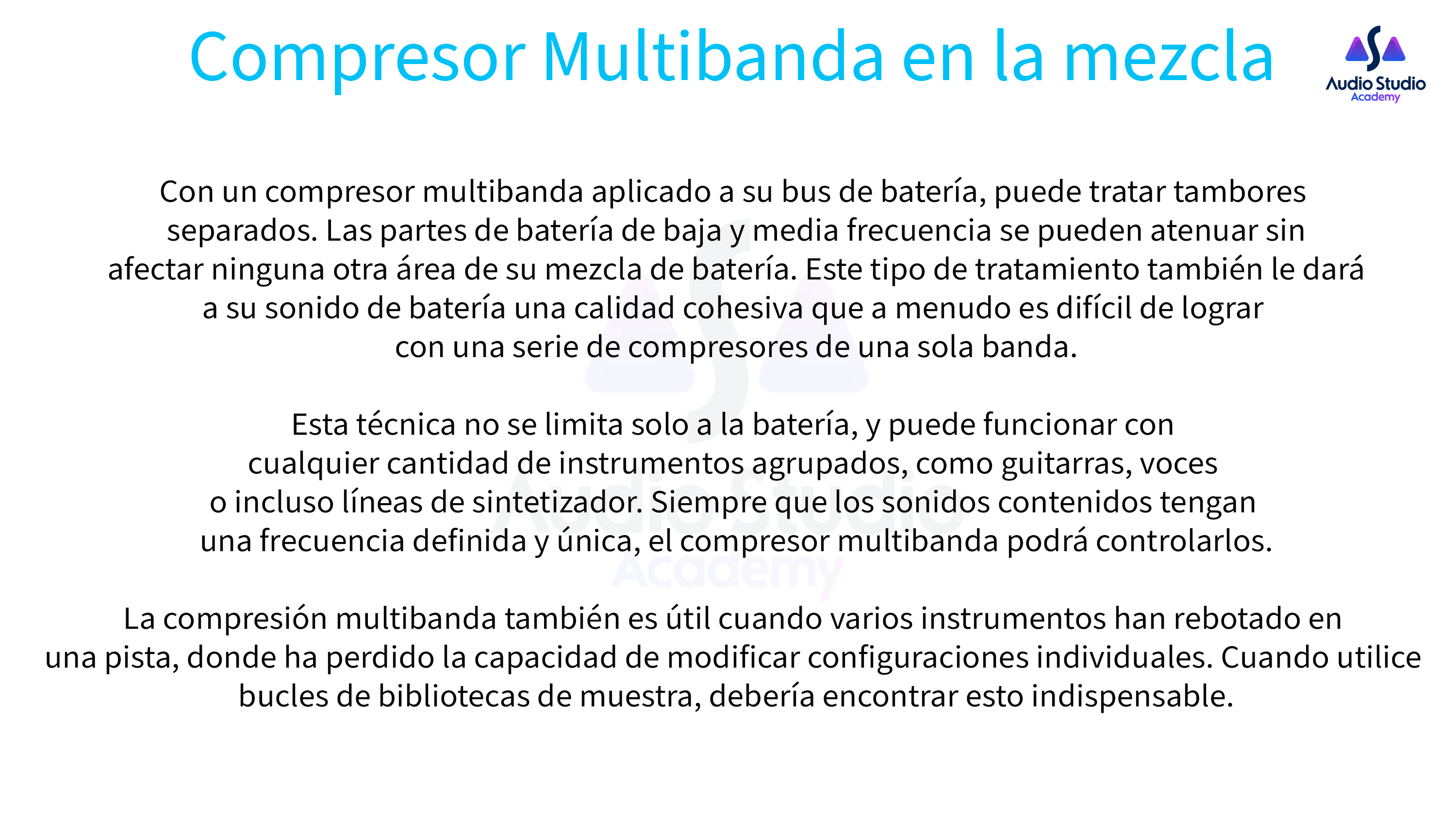 Compresor Multibanda en la mezcla