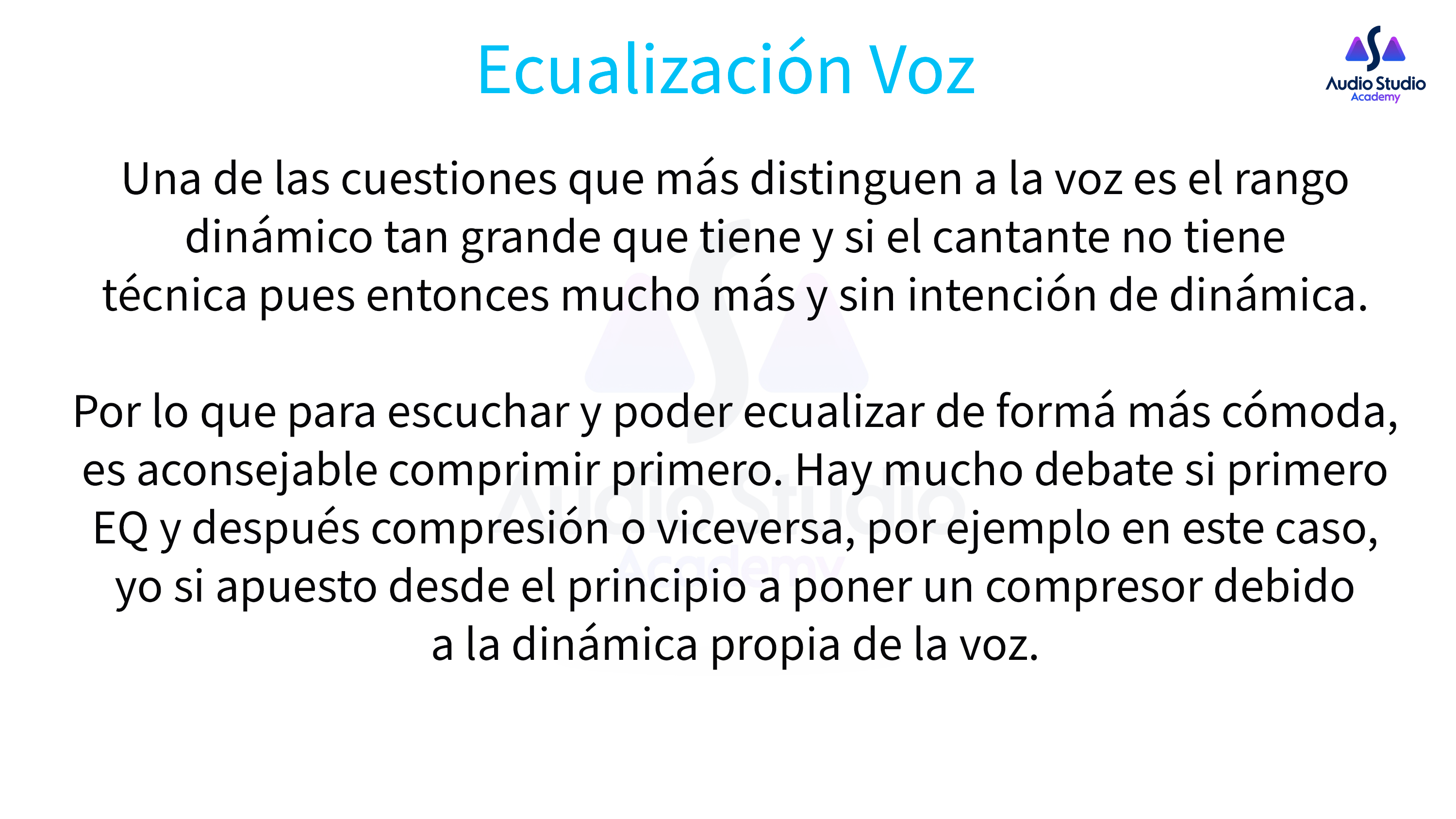 Ecualización Voz