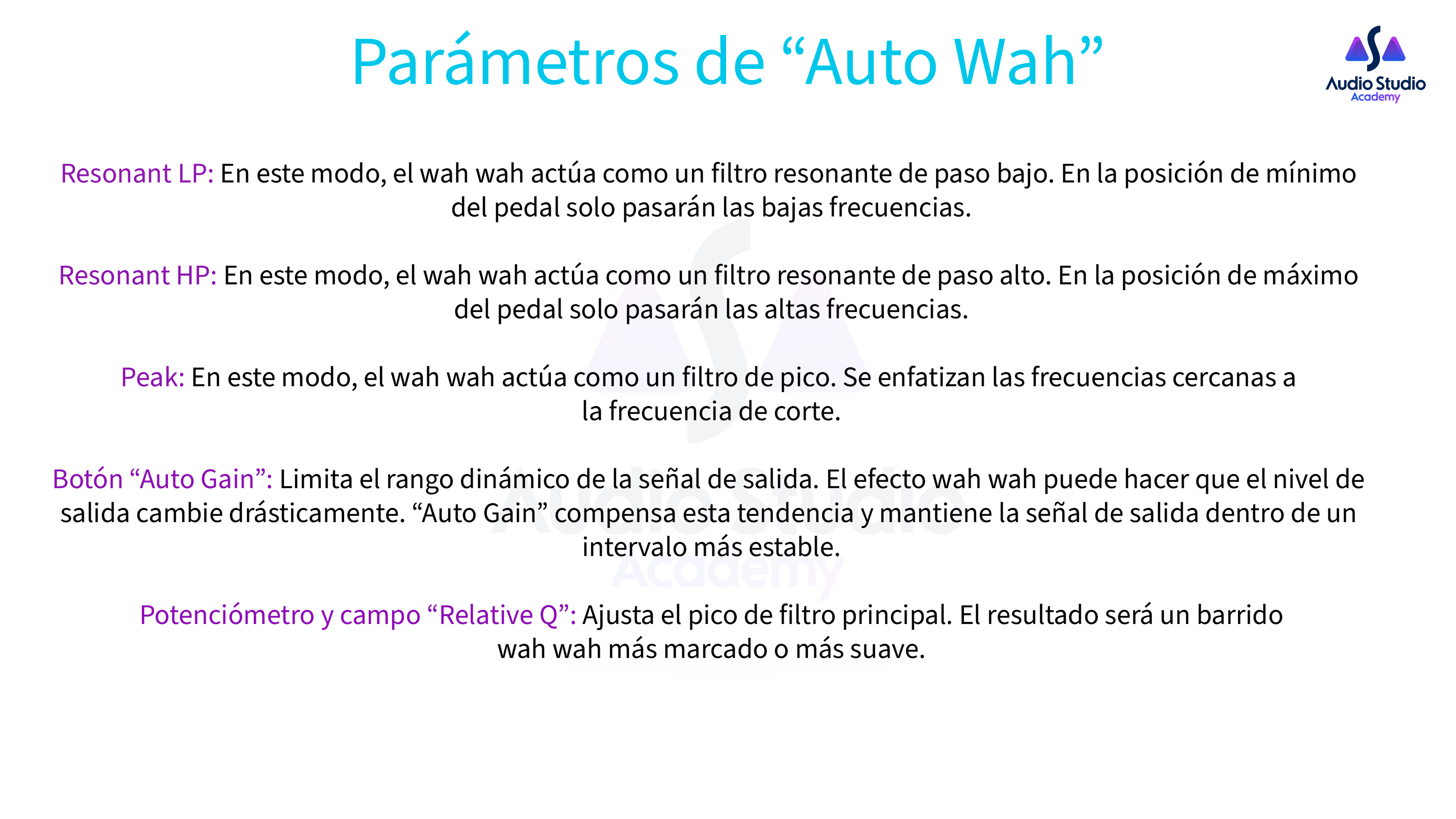 Parámetros de “Auto Wah” 03