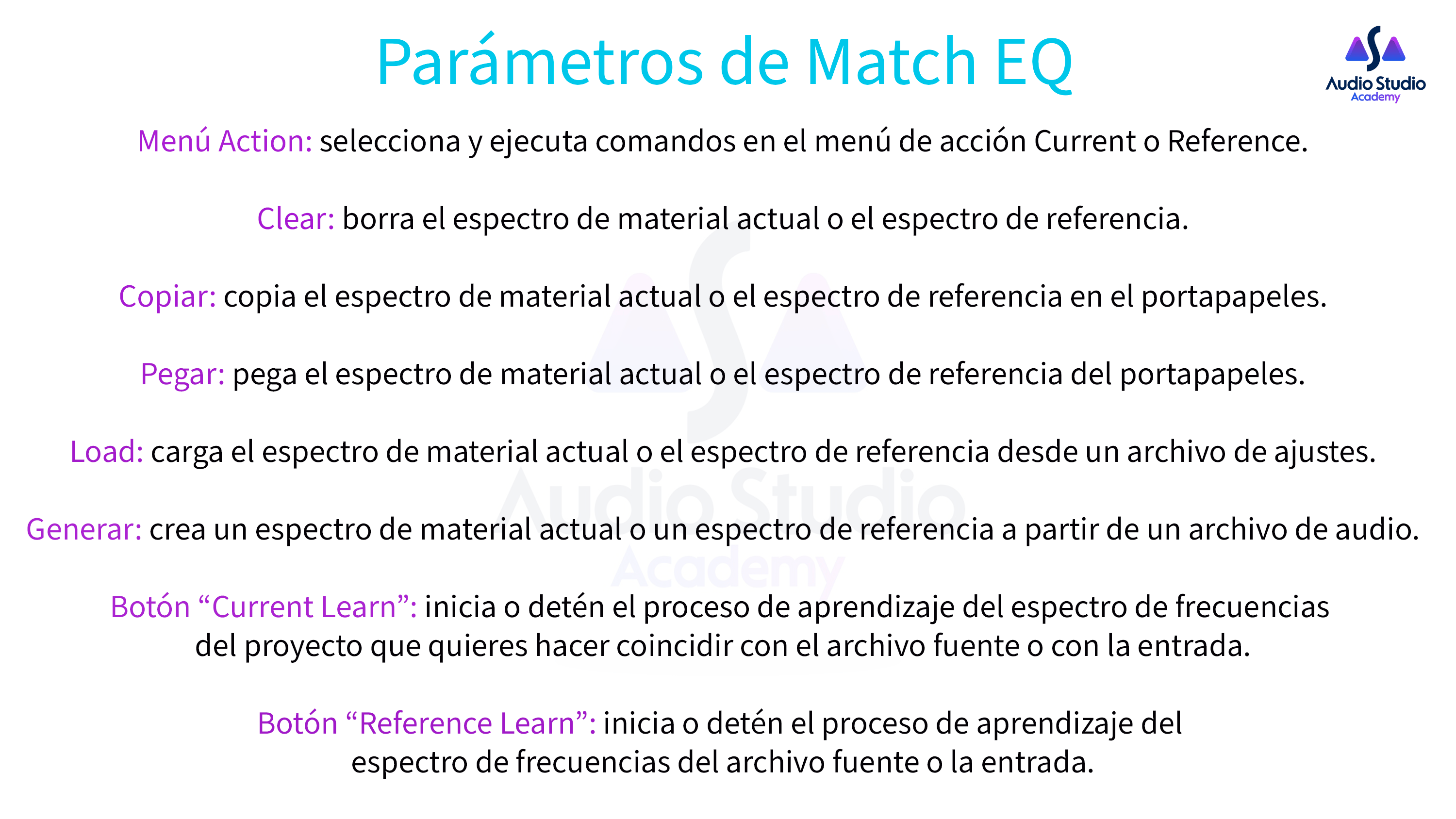 Parámetros de Match EQ 03