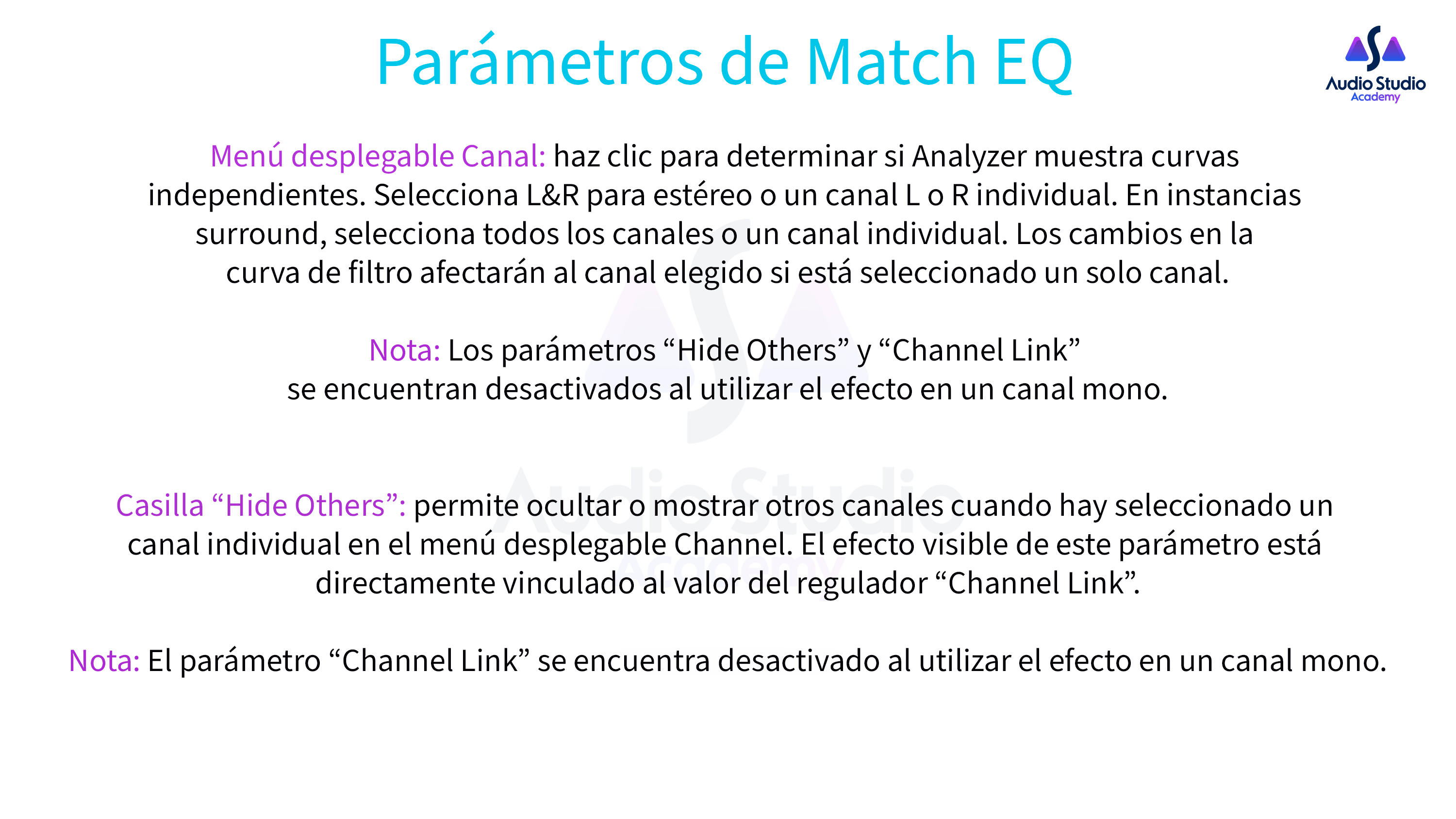 Parámetros de Match EQ 05