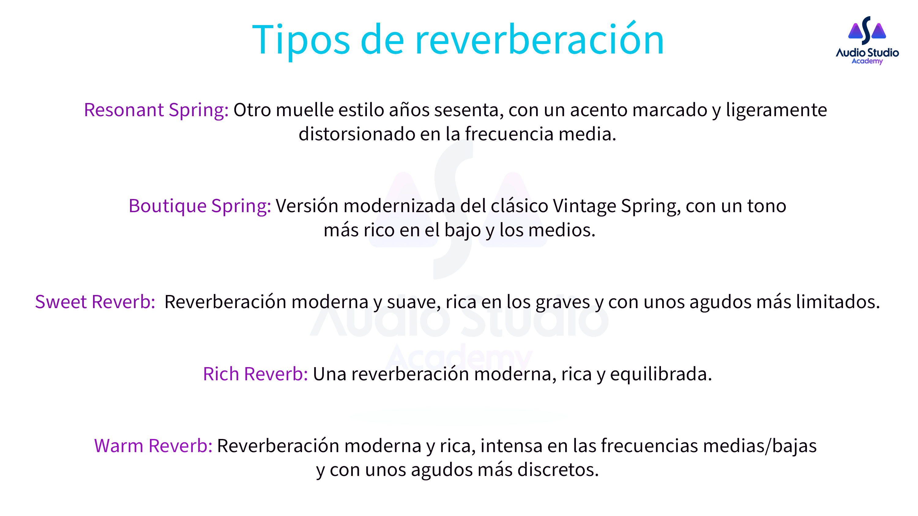 Tipos de reverberación 02