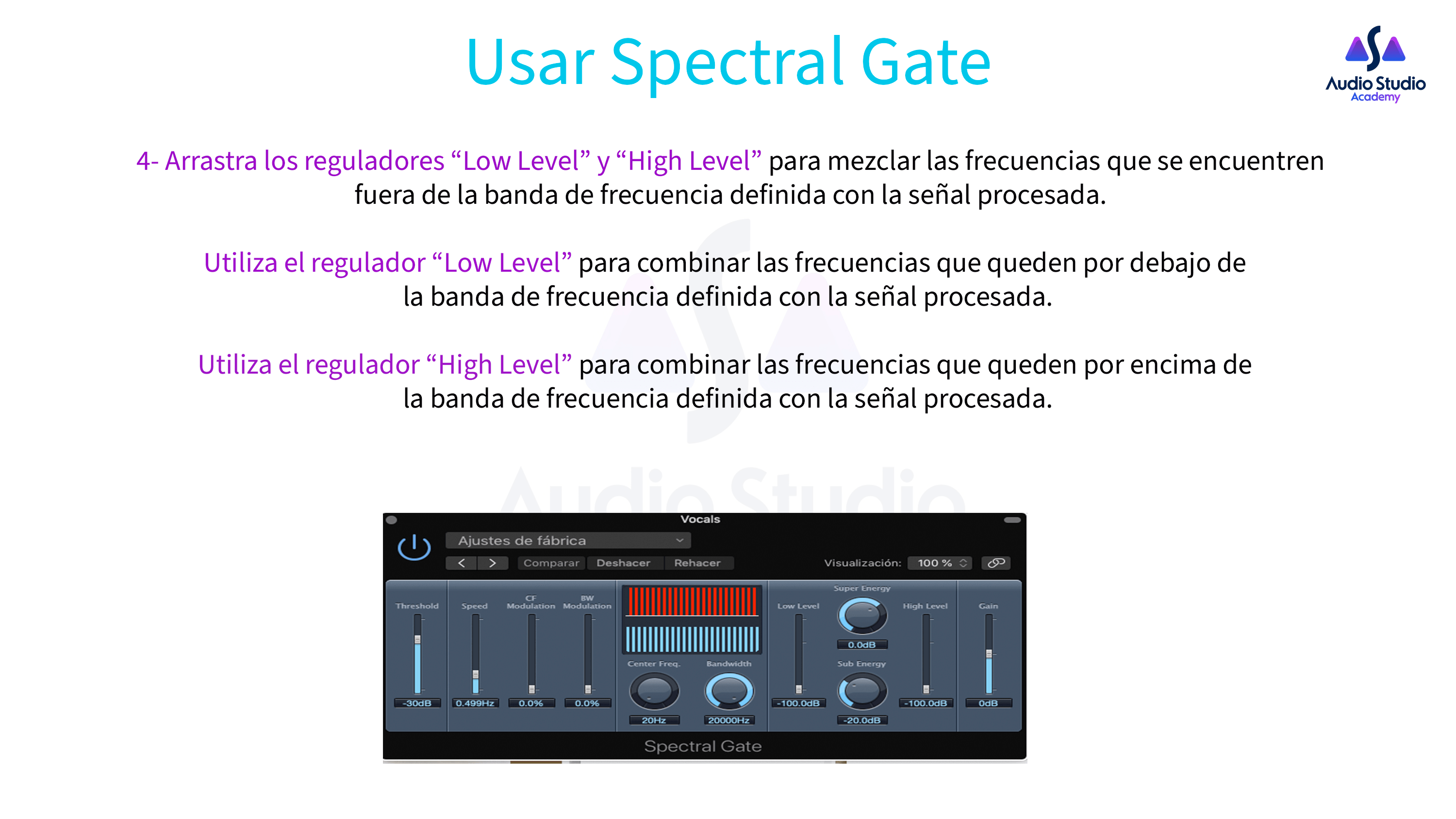 Usar Spectral Gate 03