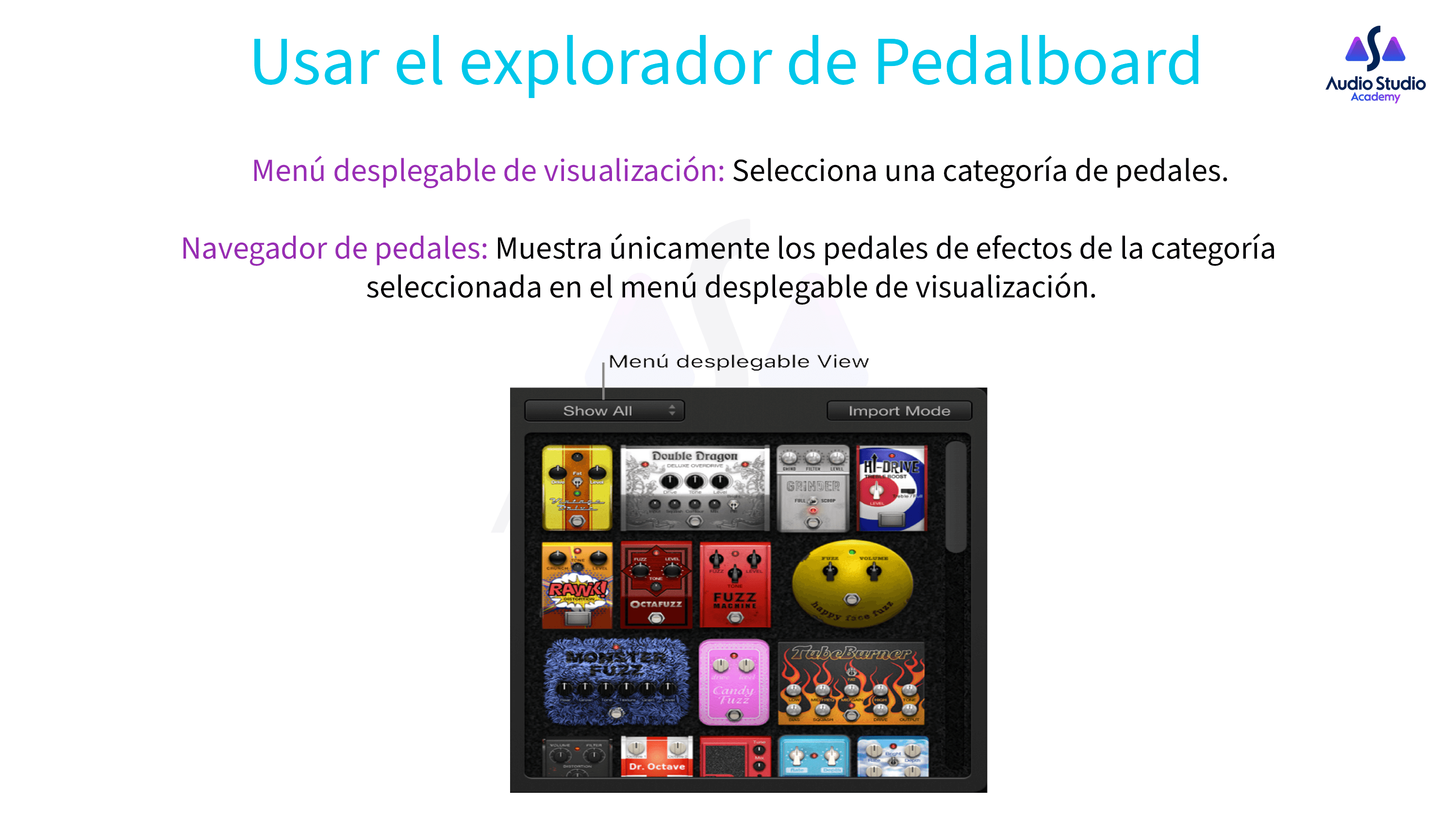 Usar el explorador de Pedalboard