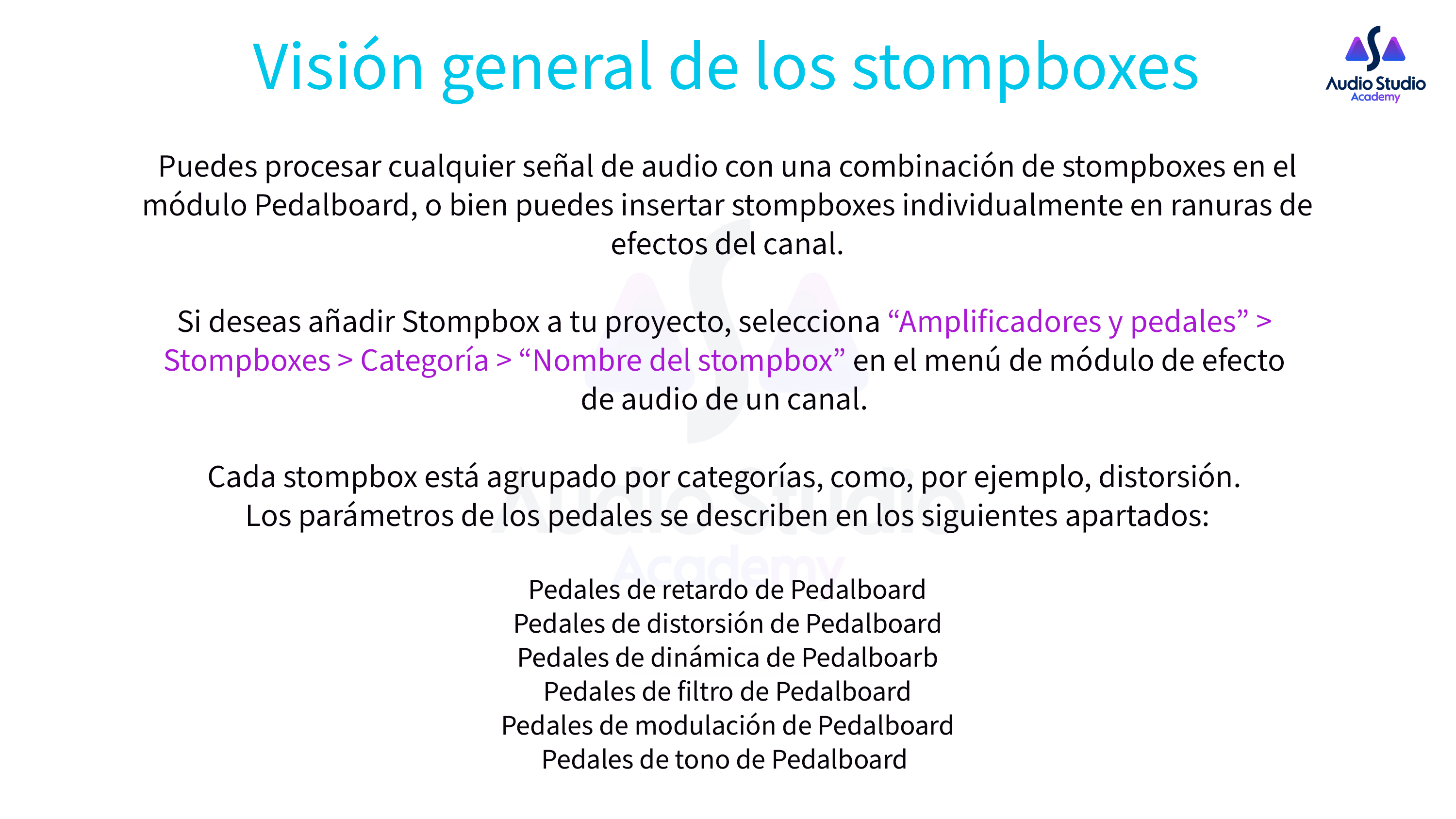 Visión general de los stompboxes