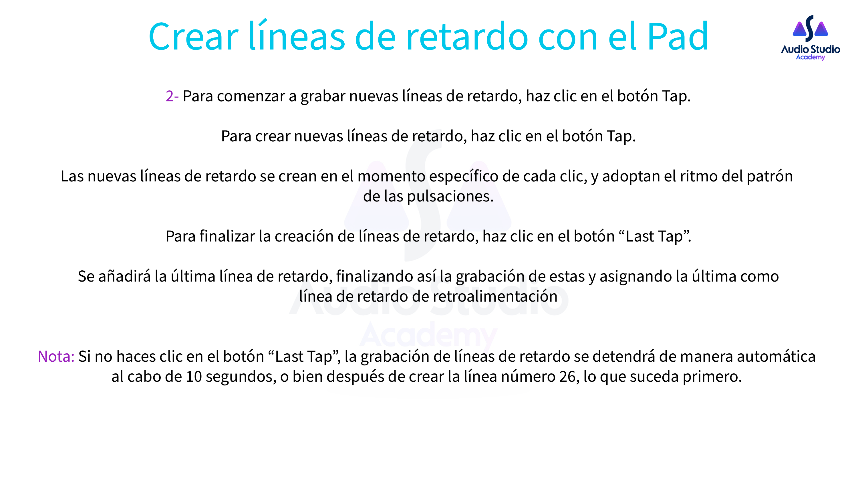 Crear líneas de retardo con el Pad 02