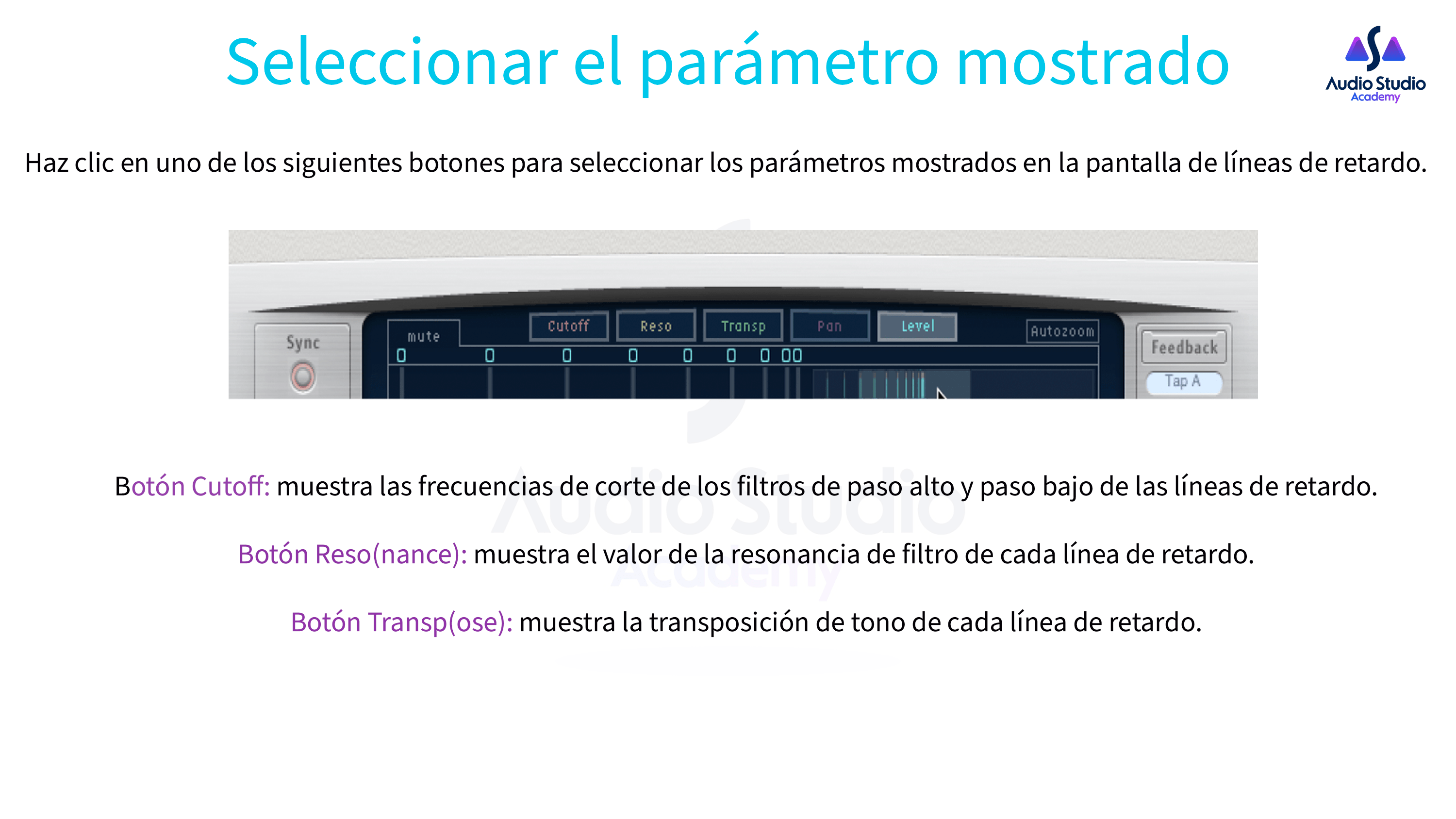 Seleccionar el parámetro mostrado